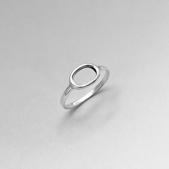 Sterling Silver Small Halo Ring, Open Circle Ring, Silver Rings - Picture 5 of 13